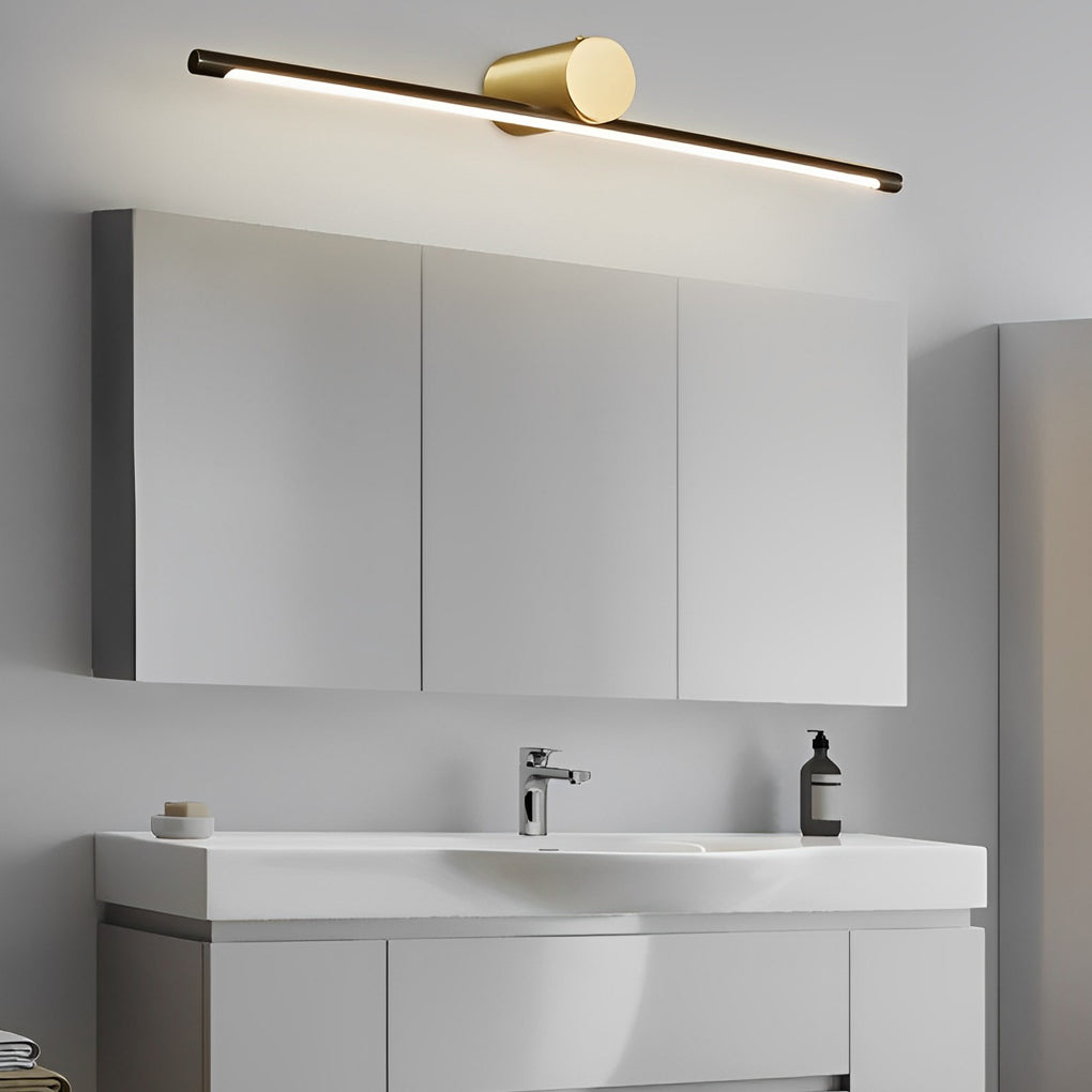 Modern Two-Tone Bathroom Vanity Light with Cylinder Fixture and Linear Bar | Kalsten