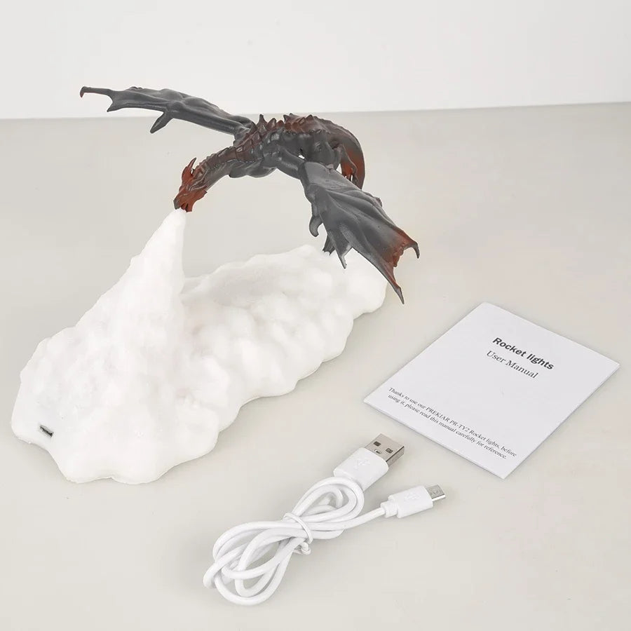 3D Print LED Fire Dragon Night Lamp | Kalsten