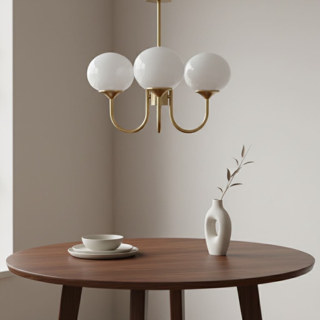 Bonbon Opal Glass Globe Chandelier