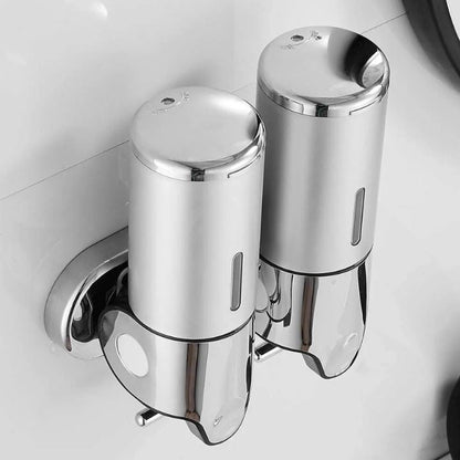 BowLift | Wall Mounted Soap Dispenser | SudsStation Bathroom Organizer | Stainless Steel & ABS | 16.9 fl oz | Set of 1–3