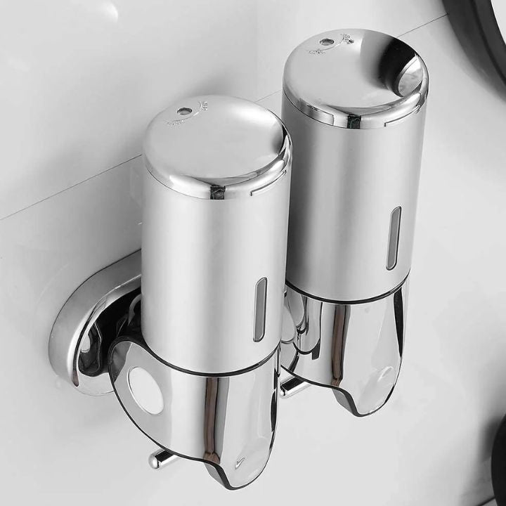 Kalsten | Wall Mounted Soap Dispenser | SudsStation Bathroom Organizer | Stainless Steel & ABS | 16.9 fl oz | Set of 1–3