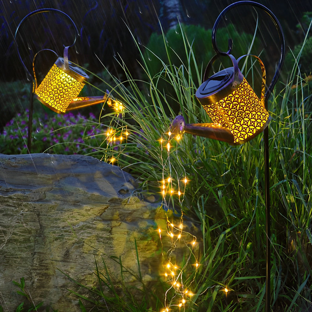 Creative Iron Kettle Shower Waterproof LED Modern Solar Garden Lights | Kalsten