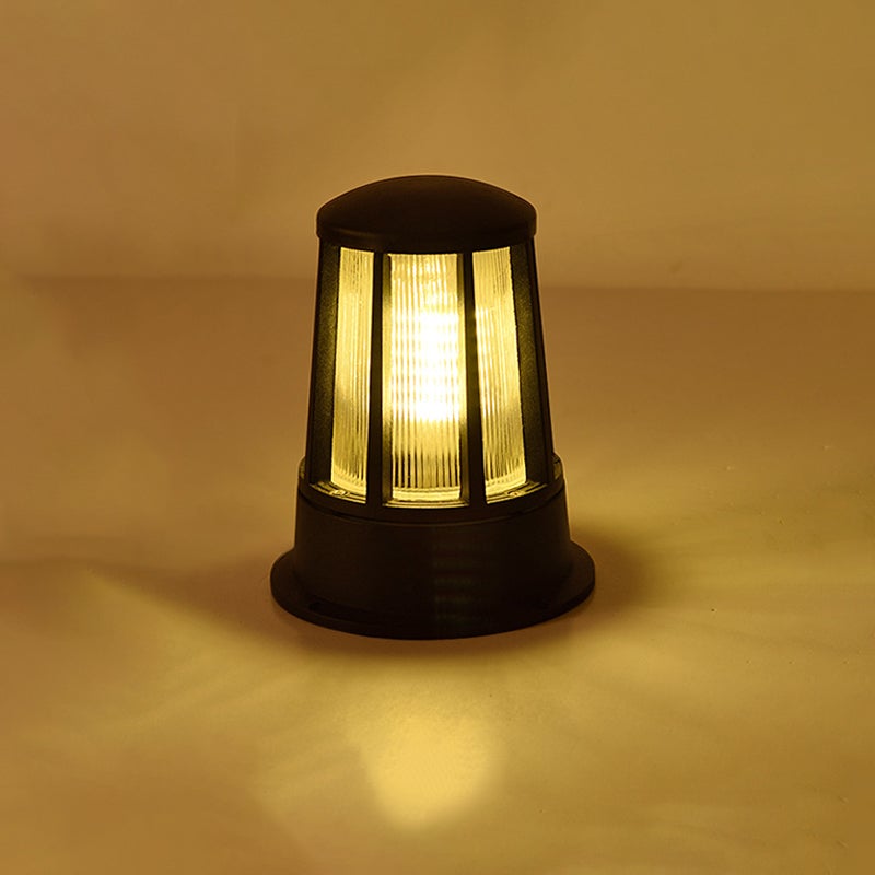 Round Creative Waterproof LED Black Modern Outdoor Pillar Lights | Kalsten