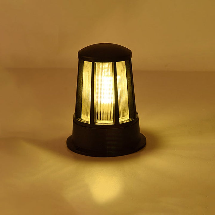 Round Creative Waterproof LED Black Modern Outdoor Pillar Lights | Kalsten
