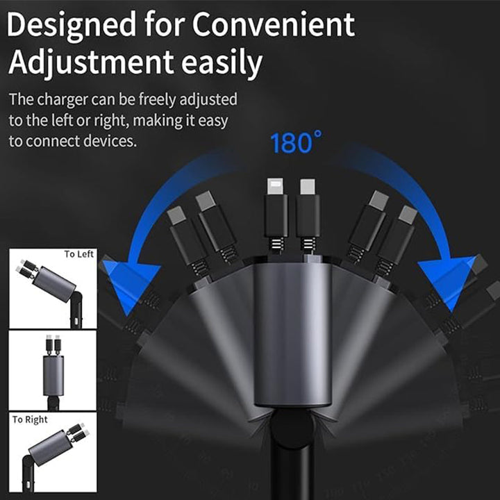4-in-1 Car Charger with Retractable Cable | Kalsten