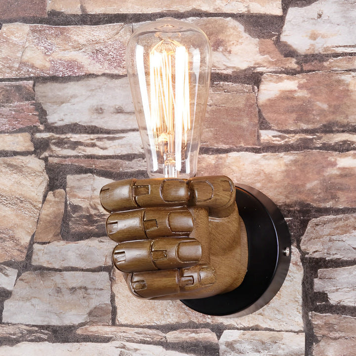 Resin Hand Fist Shaped Retro Industrial Style Wall Lamp Wall Sconce Lighting | Kalsten