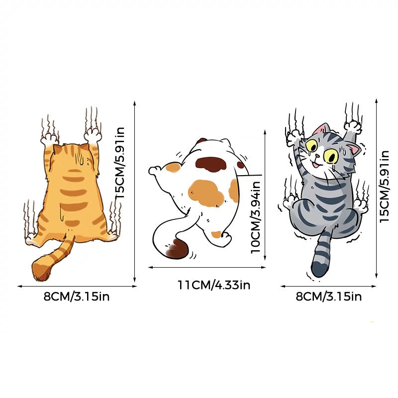 Cute Cat Cartoon Decal Car Stickers, 3 pcs | Kalsten