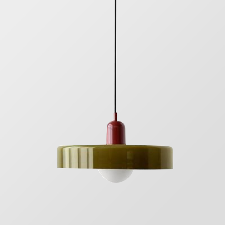 Bauhaus Coloured Glass Pendant Lamp