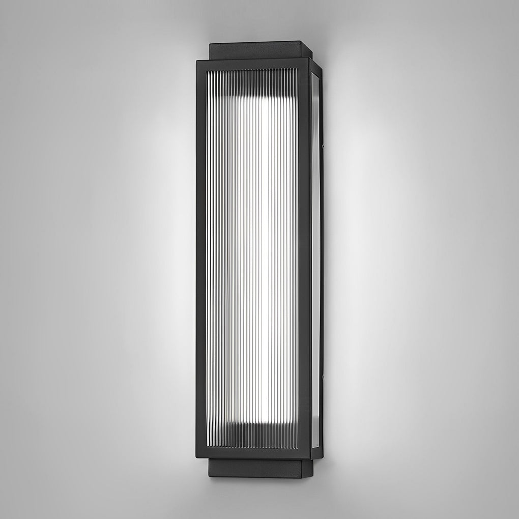 Rectangular Strip Waterproof LED Black Modern Outdoor Wall Lights | Kalsten