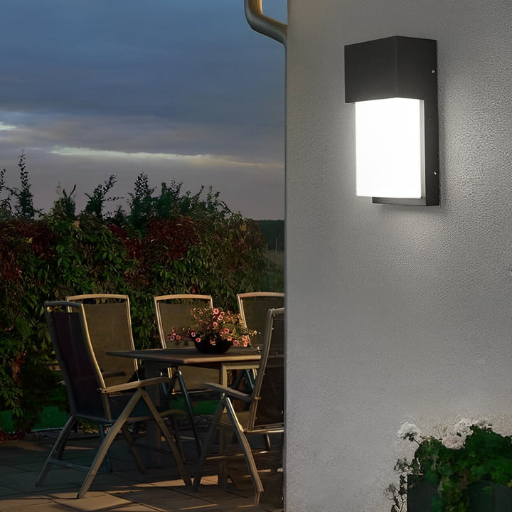 Rectangular Waterproof LED 10W Black Modern Outdoor Wall Light Fixture | Kalsten