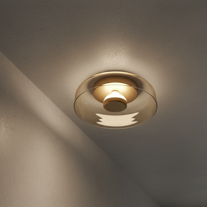Halo Layered-Glow Glass Dish Sconce