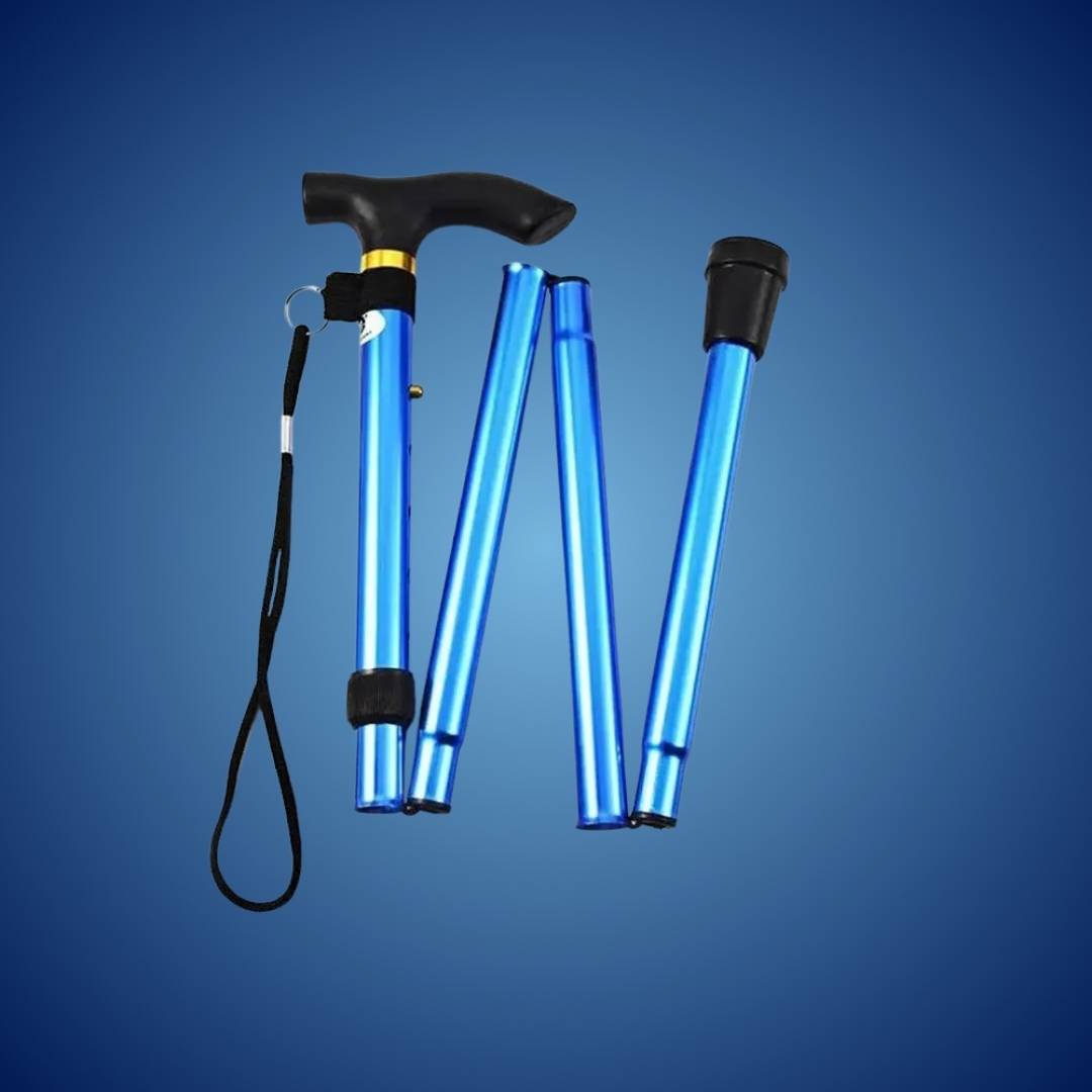 StrideAid Folding Telescopic Walking Stick | Adjustable Cane - Ergonomic Handle - Non-Slip Tip for Mobility Support Kalsten