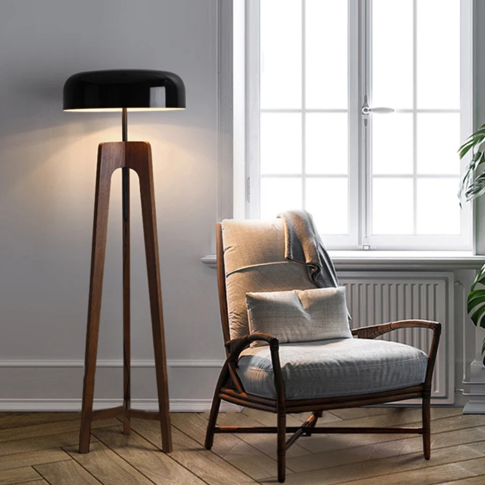 ArborWood Wooden Tripod Floor Lamp