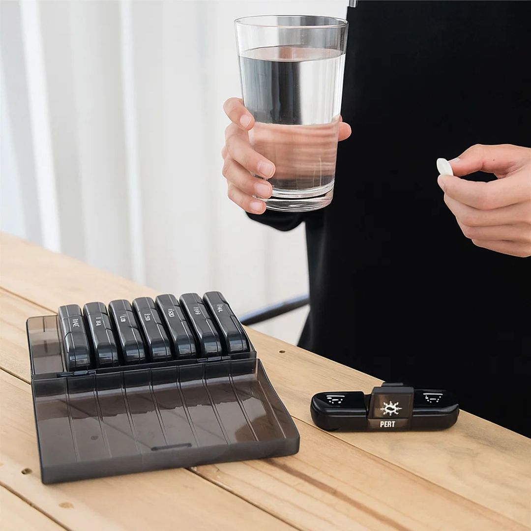 MediTrack | Weekly Pill Organizer – Improves Medication Adherence - Easy‑Open Large Compartments – BPA‑Free Durable – Travel & Seniors Kalsten