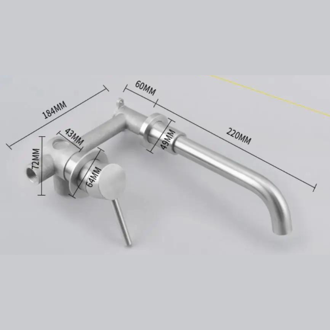 Modern Wall-Mounted Basin Tap with Brushed Nickel Finish Kalsten