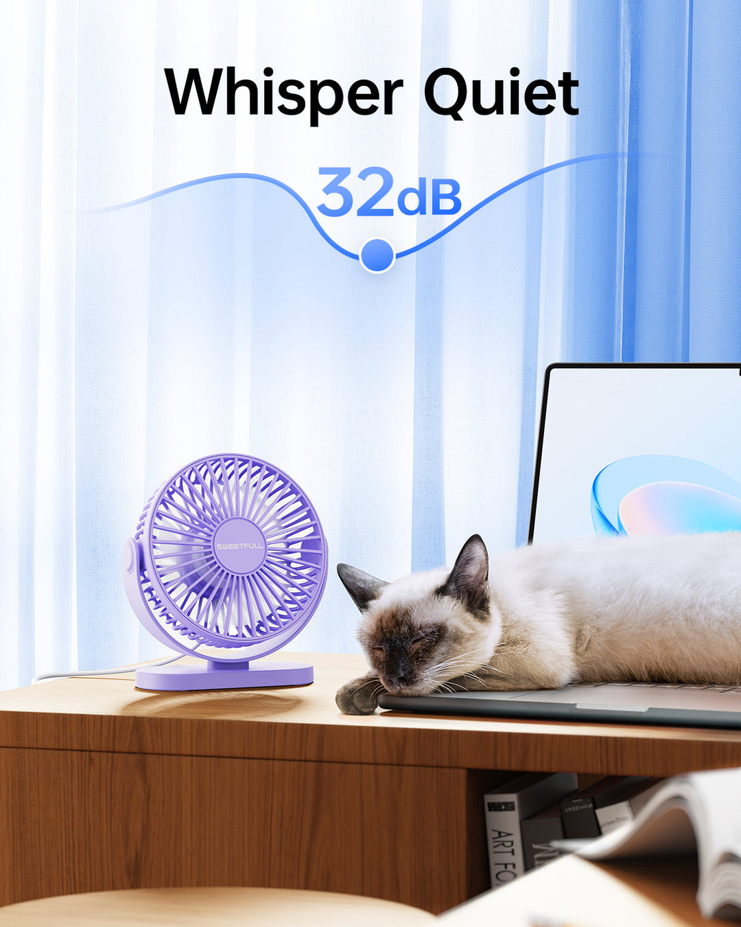 2-in-1 Hook & Desk Fan - 3-Speed with 360° Rotation | Kalsten