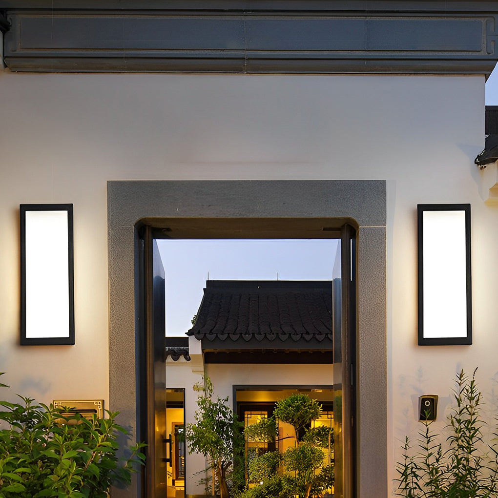 Rectangular LED Waterproof Black Modern Outdoor Exterior Light Wall Lamp | Kalsten