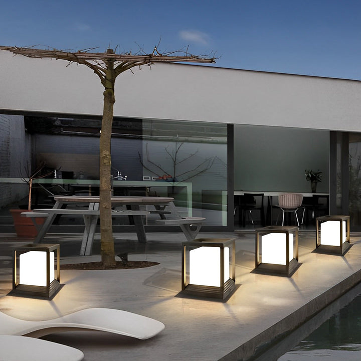 Minimalist Square Waterproof LED Black Modern Solar Fence Post Lights | Kalsten