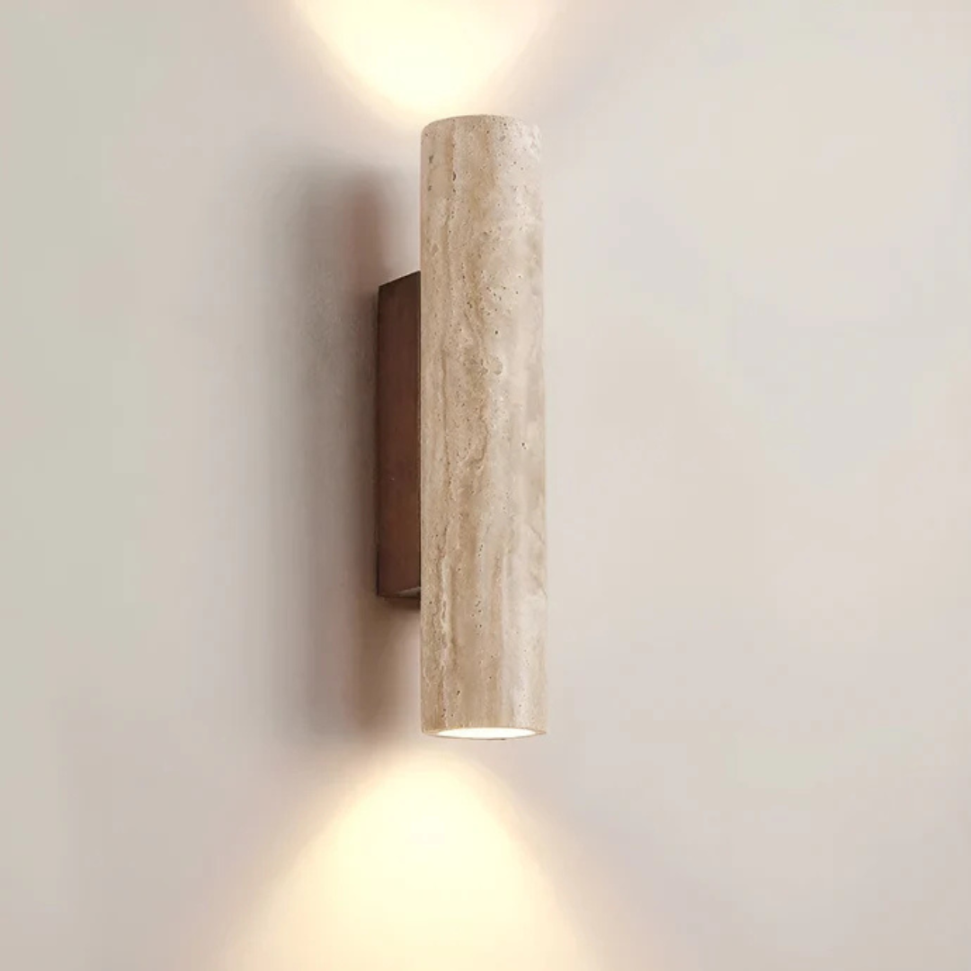 Kalsten | Designer LED Wall Lamp with Marble Finish in Wabi Sabi Style
