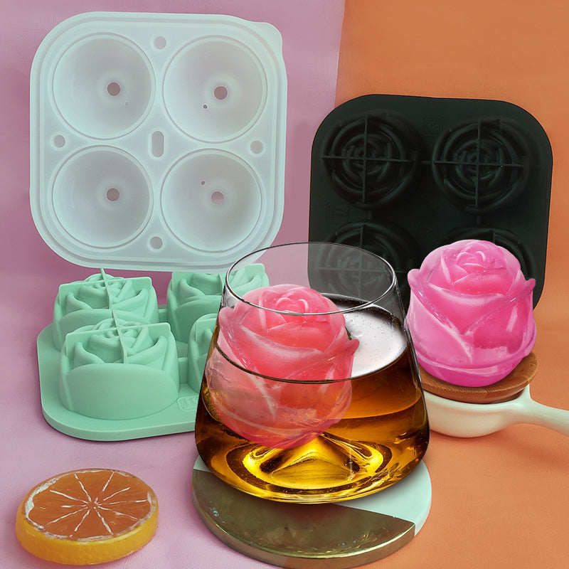 Large pink ice cube tray with 4 compartments | Kalsten