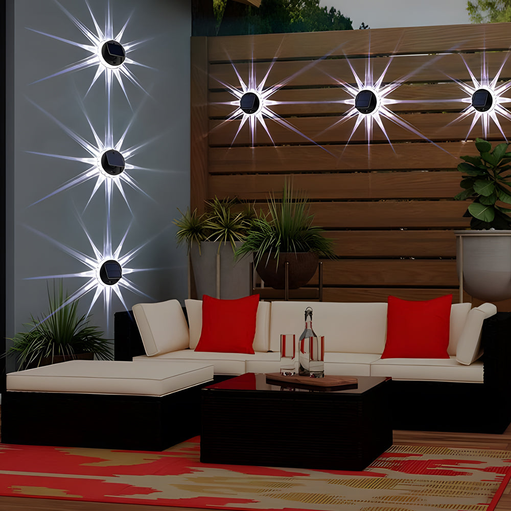 Round 9 LED Solar Petal Wall Light 3 Mode with Remote Outdoor Wall Sconce Lamp Waterproof Wall Mount Lighting | Kalsten