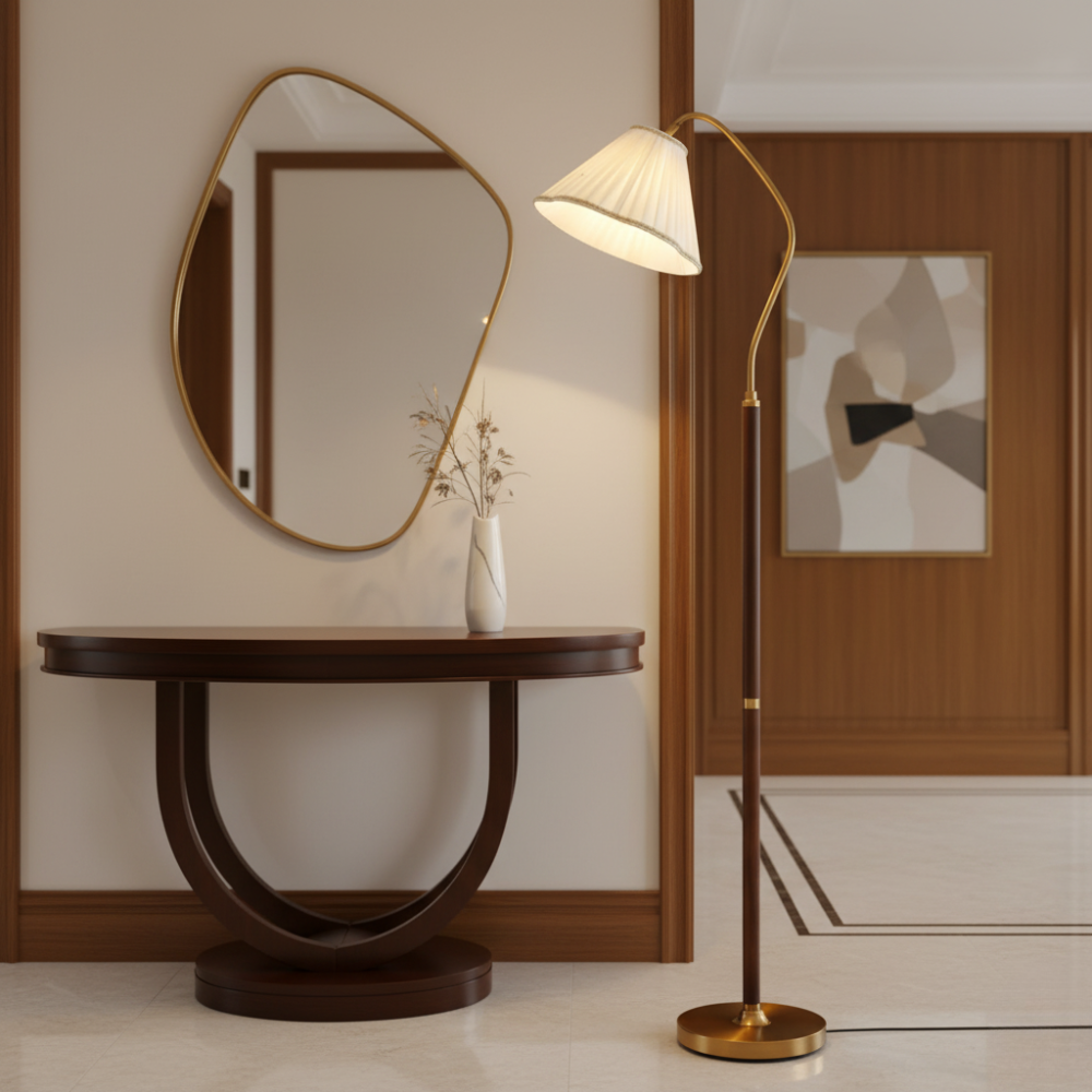 Katsura Vintage Solid Wood Floor Lamp