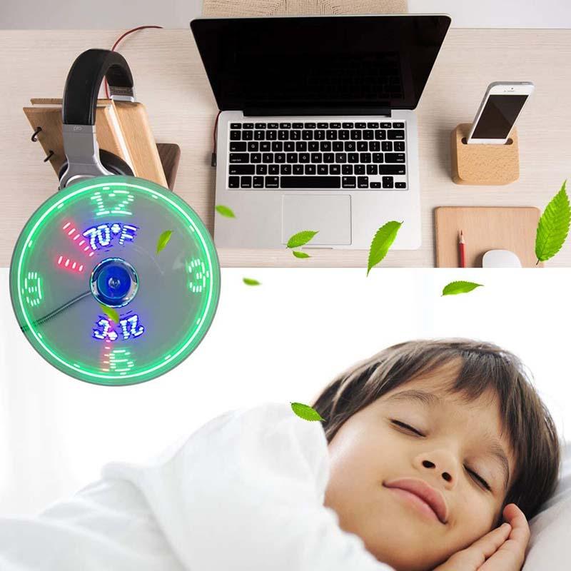 USB Fan with LED Clock Lighting | Kalsten
