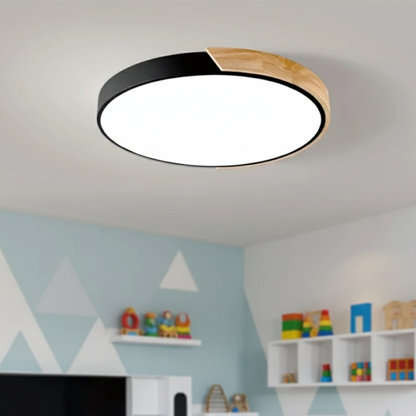 Splice Wood-Accent Dimmable Flush Mount