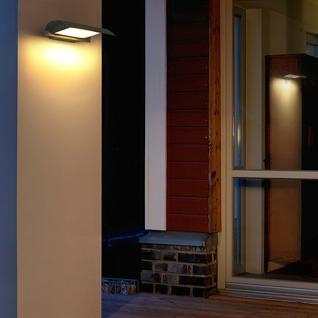 Curved Outdoor Waterproof LED Black Modern Minimalist Wall Lamp Exterior Lighting | Kalsten