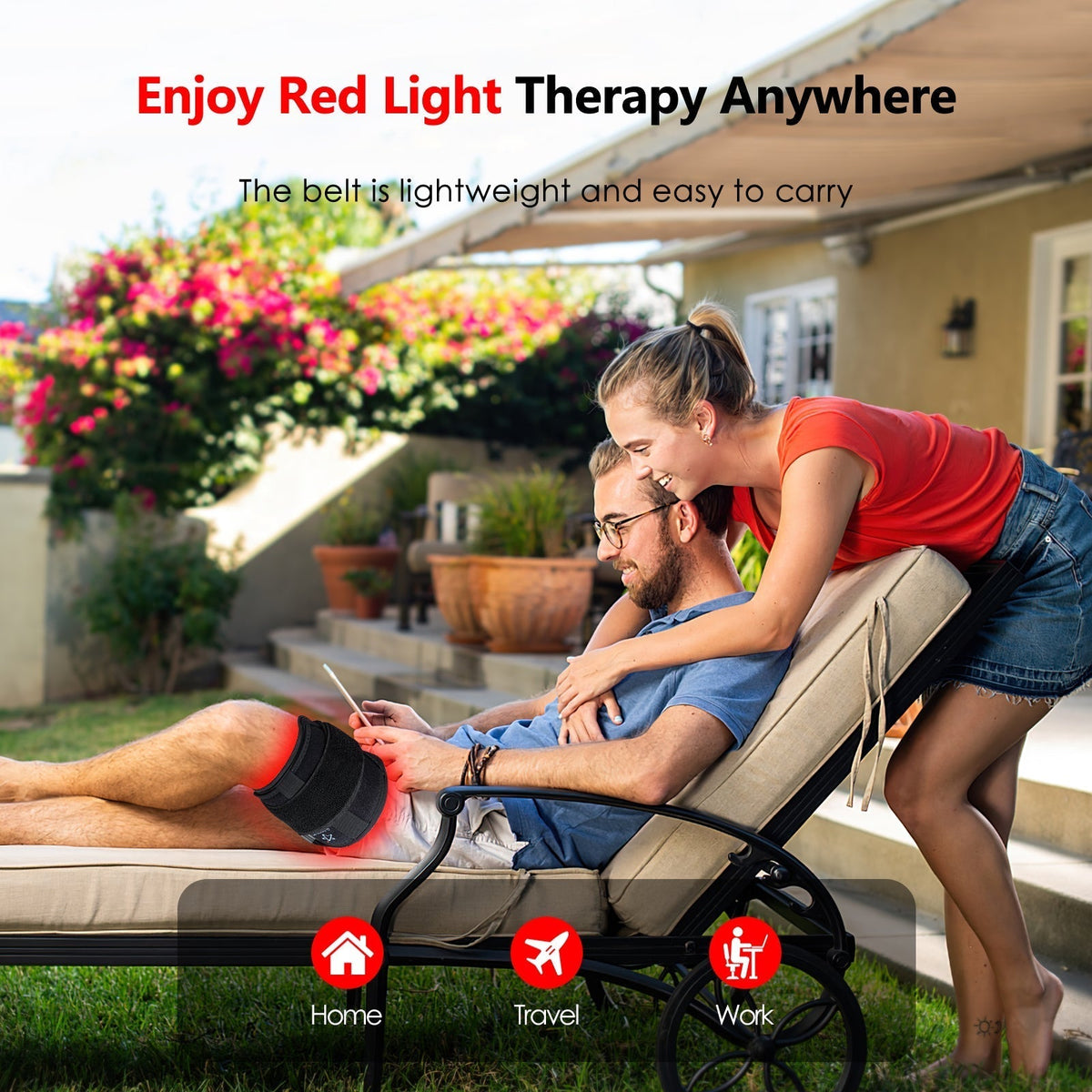 BowLift | At Home Infrared Red Light Therapy Belt Pad for Pain Relief with 60 LED