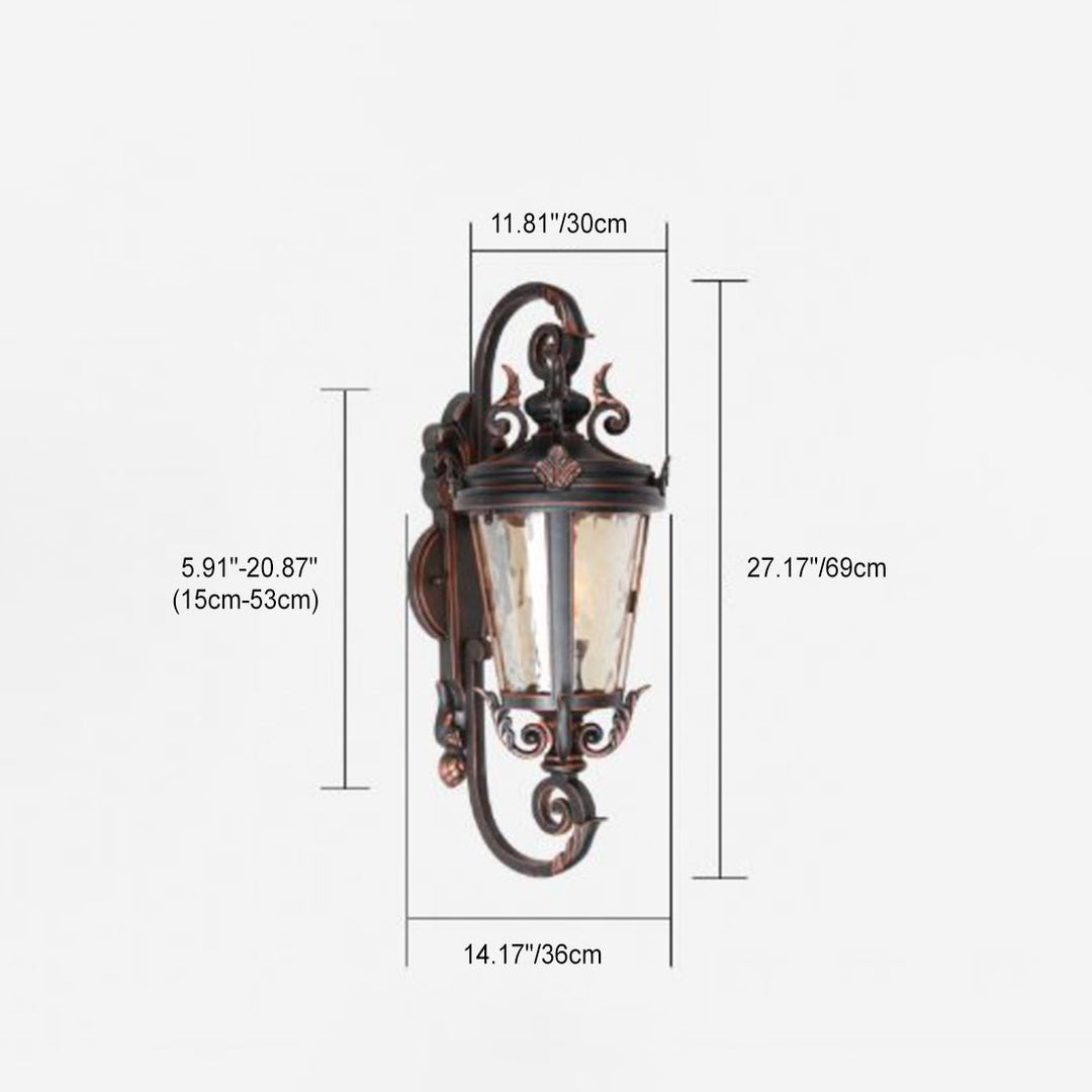 Traditional European Waterproof Aluminum Glass Cylinder 1-Light Wall Sconce Lamp For Outdoor Patio | Kalsten