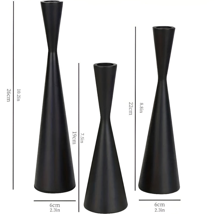 Kalsten | Sleek Nordic Brass Waist Candlestick| 3pcs Set