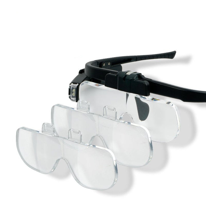 Kalsten | Portable Wearable LED Magnifying Glasses, with Adjustable Light Angle & Replaceable Lenses