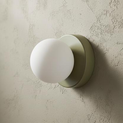 Round Frosted Glass Globe Ceiling Sconce