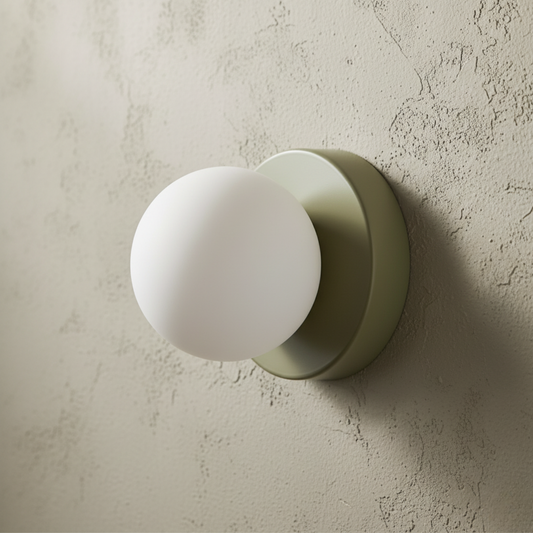 Round Frosted Glass Globe Ceiling Sconce