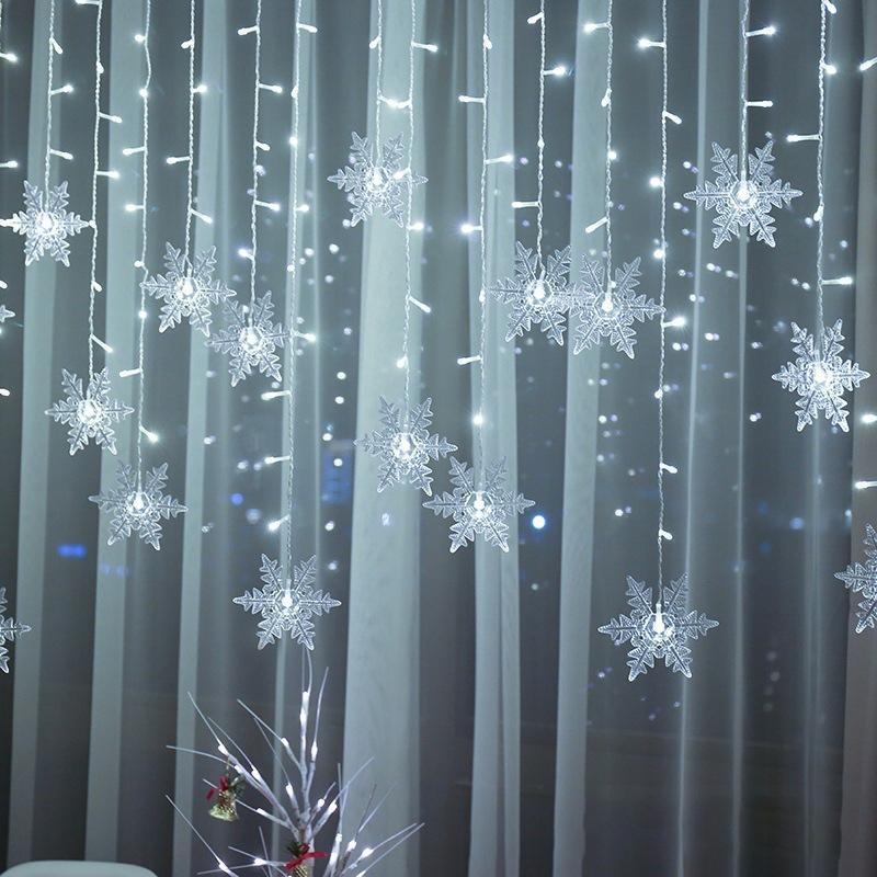 LED Snowflake Curtain Lights – Waterproof