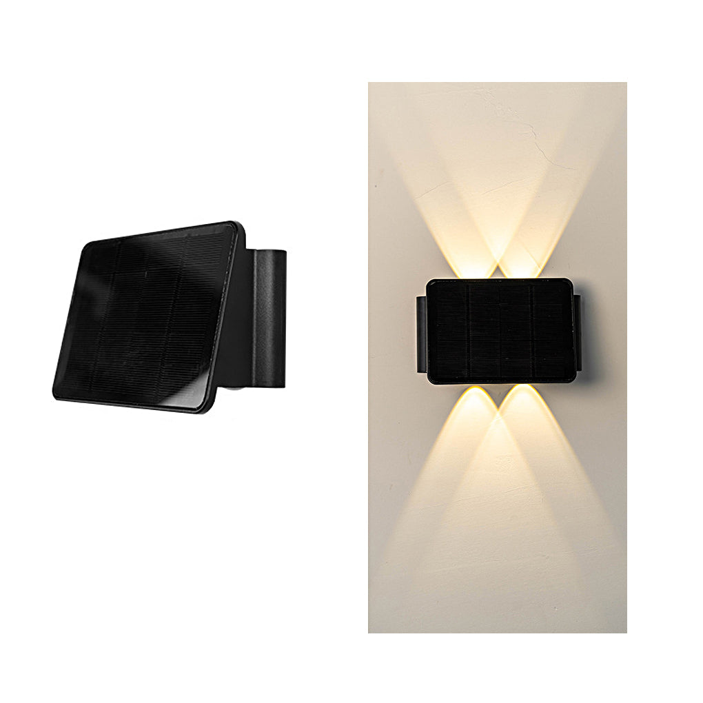 Up and Down Lighting LED Waterproof Black Modern Solar Wall Lights | Kalsten