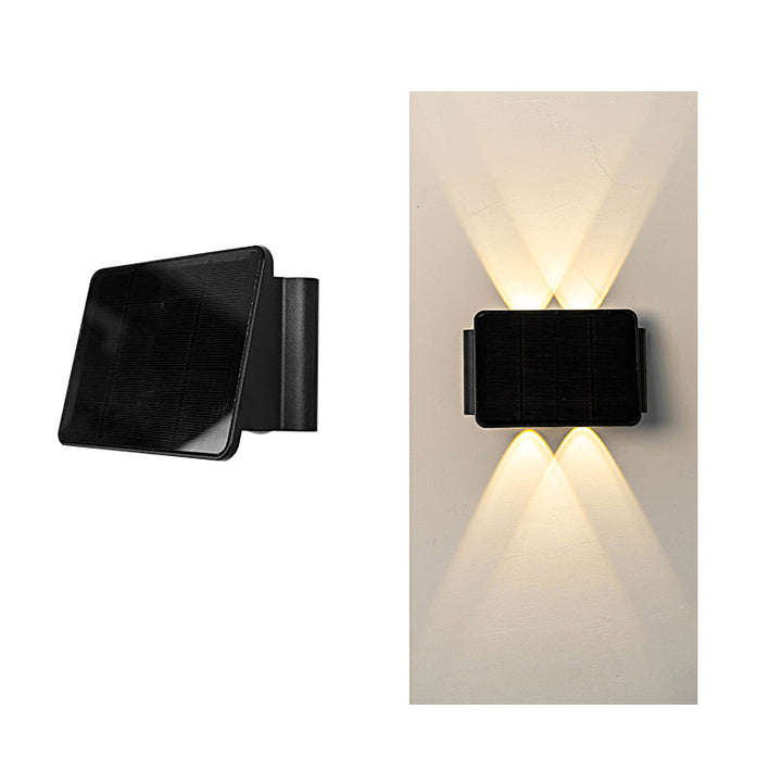 Up and Down Lighting LED Waterproof Black Modern Solar Wall Lights | Kalsten