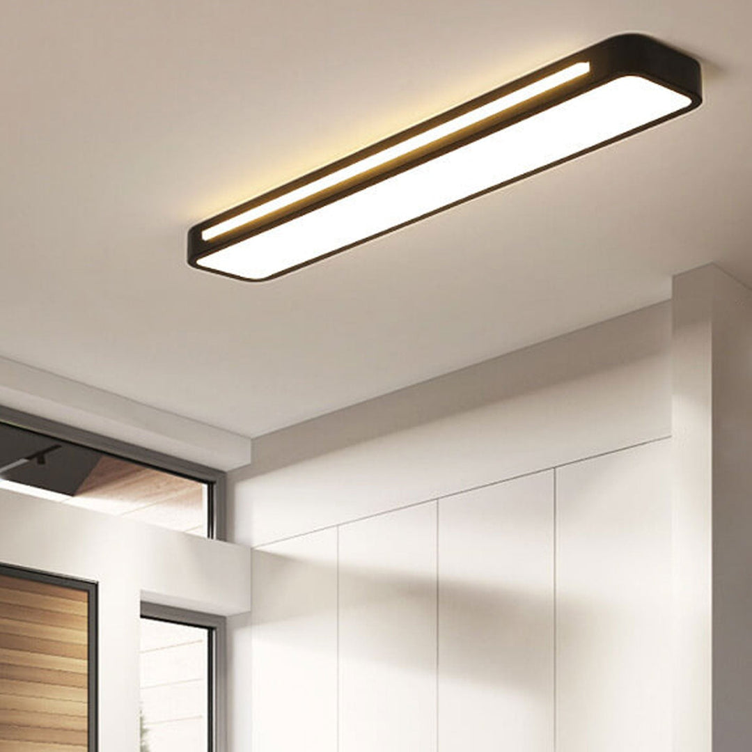 Ceiling Light Acrylic LED 18.8 in Flush Mount Black White Hallway Bedroom Modern Slim Lighting Fixture | Kalsten