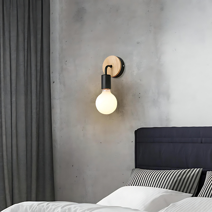 LumiEra - Elegant wall lamp made of iron and wood in Nordic style | Kalsten