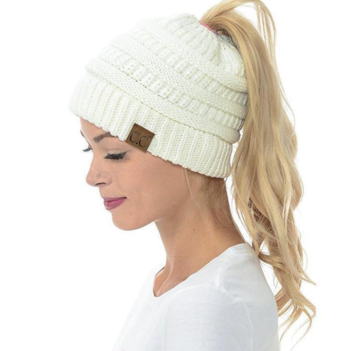 Knit Ponytail Beanie | Kalsten