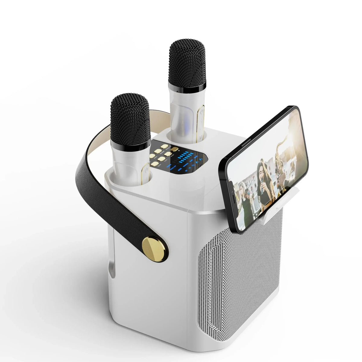 Skanto | Karaoke Bluetooth Speaker – 360° Surround Wireless Subwoofer with Dual Mics