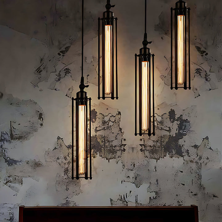 Iron Antique Flute Retro Industrial Style Pendant Lights with Tungsten Bulb | Kalsten