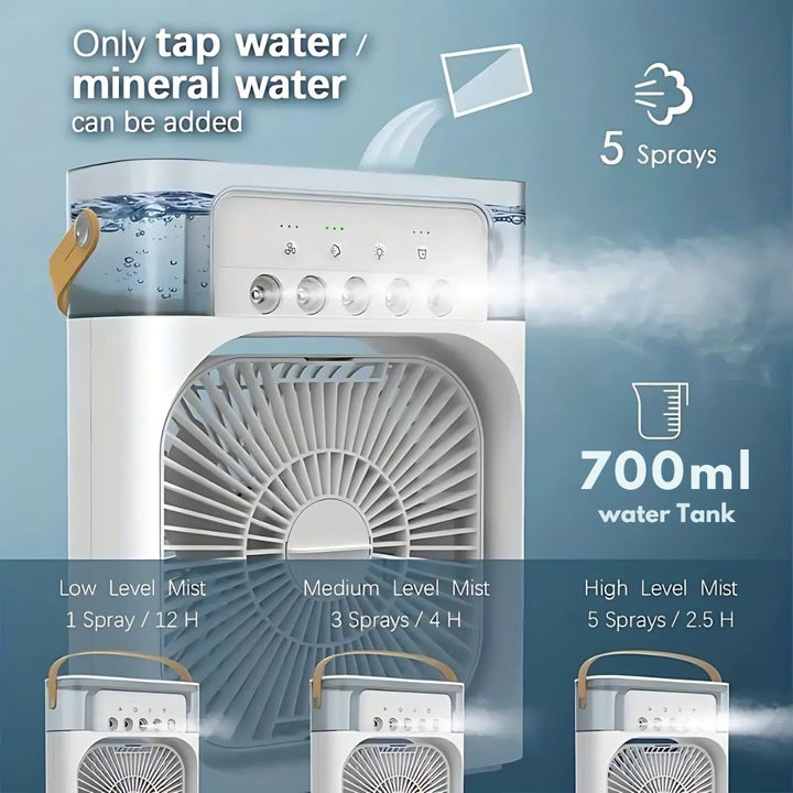 3-in-1 Air Cooler Humidifier | Portable, Adjustable Fan Speeds & Ideal for Bedrooms, Offices & Small Spaces | Kalsten