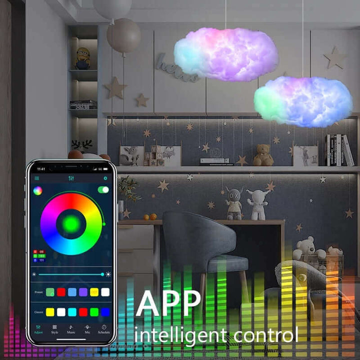 USB Cloud Light APP Control Music Synchronization 3D RGBIC Ambient Light Lightning Simulation Clouds Bedroom Room Light | Kalsten