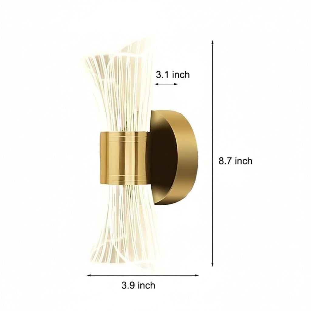 LED Wall Sconce Trumpet Shape Up Down Acrylic Metal 10W 22cm / 9in 3-Color Dimmable | Kalsten