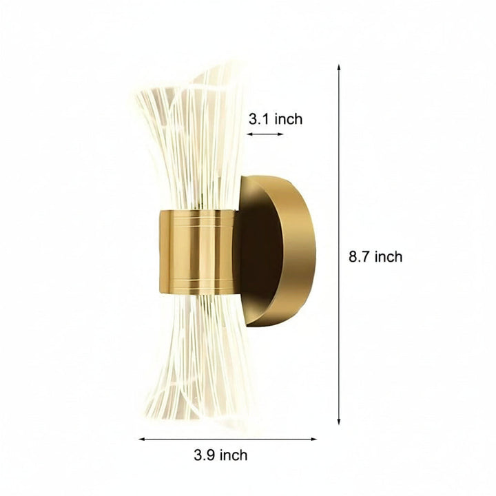 LED Wall Sconce Trumpet Shape Up Down Acrylic Metal 10W 22cm / 9in 3-Color Dimmable | Kalsten