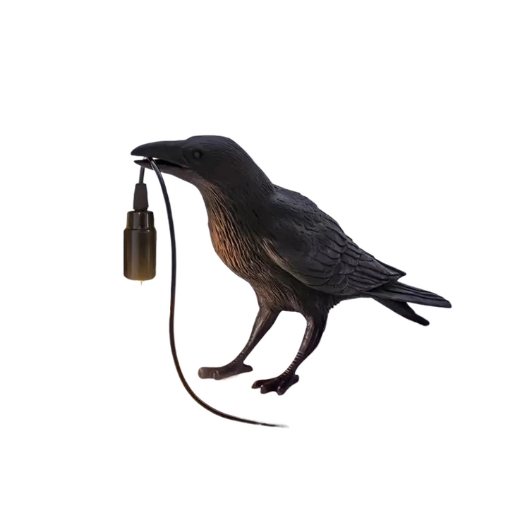 E14-Bulb with Plug Gothic Raven Lamp Vintage Resin Bird Lamp for Nightstand, Office, Living Room Farmhouse Art Deco Style | Kalsten