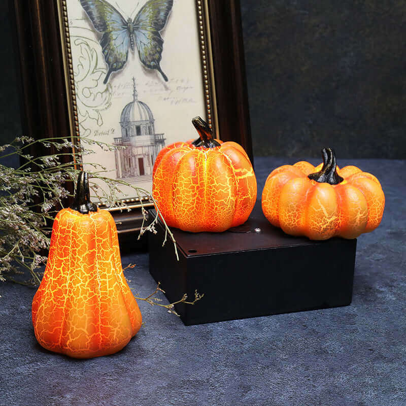 New Halloween Pumpkin Lantern Simulation Pumpkin LED Candle Lamp Resin Luminous Pumpkin | Kalsten