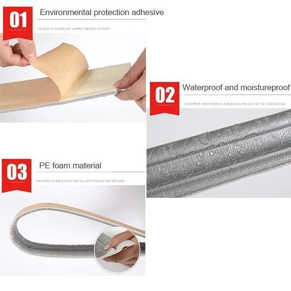 3D-wall trim - self-adhesive, environmentally protective 3D-wall trim with environmental protection